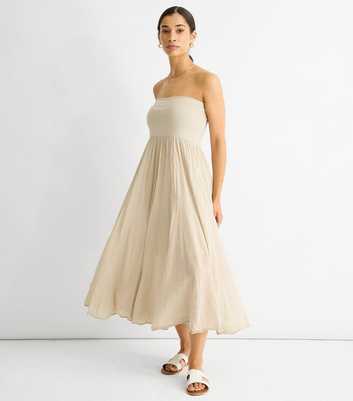 Gini London Beige Maxi Skater Dress