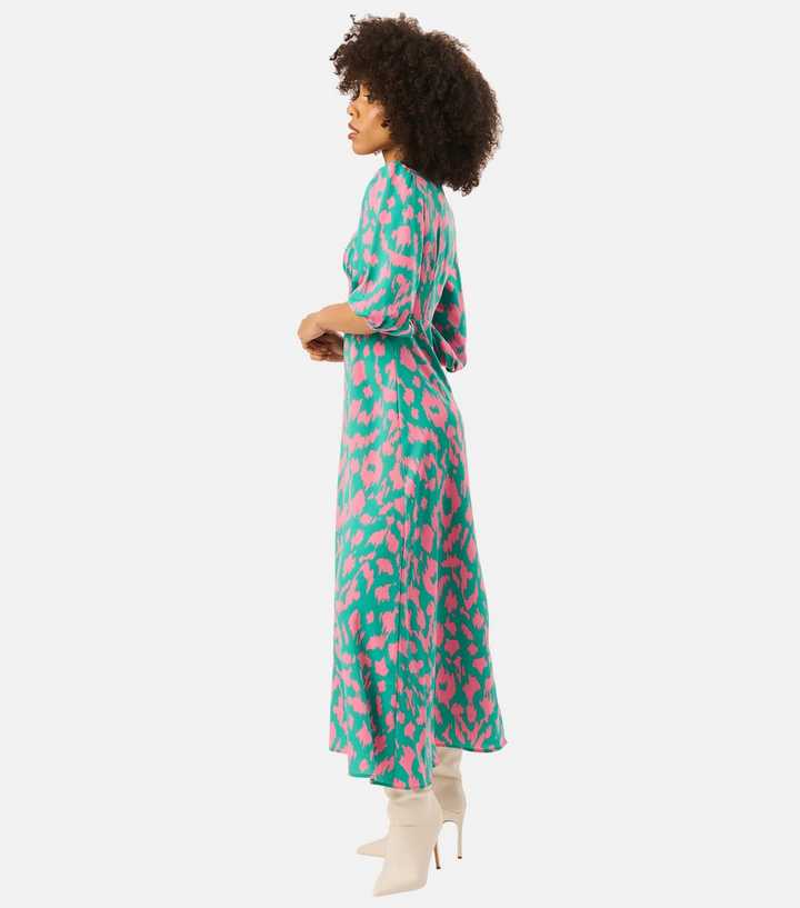 gini london green floral print maxi dress Gini London Green Watercolour Floral Maxi Dress - Size 8