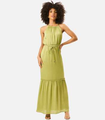 Gini London Green Halterneck Maxi Dress