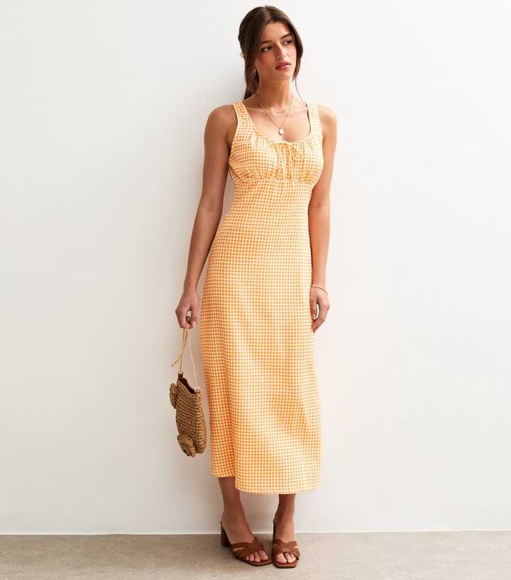 strapless open back dress Girls' Organic Cotton Gingham Dress
