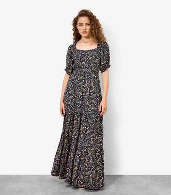 Apricot Navy Floral Paisley Maxi Dress