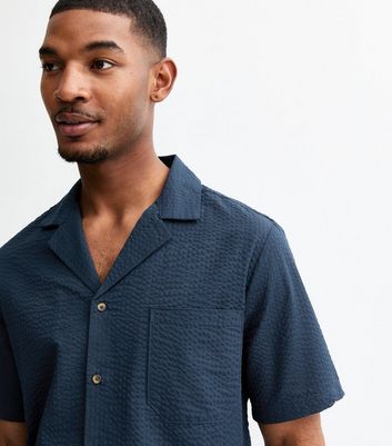 Alimens & Gentle Men's Short Sleeve Dress Shirt - Wrinkle Free, Solid Casual Button Down With Pocket, Navy Blue, X-Large - View #5