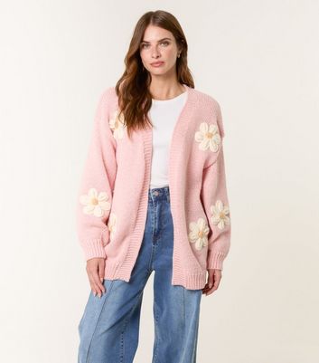 Blue Vanilla Light Pink Daisy Flower Cardigan