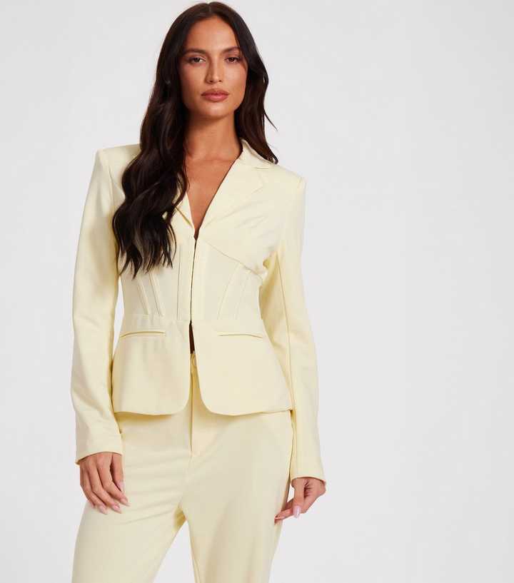 QUIZ Yellow Tailored Blazer