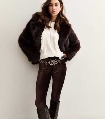 Dark Brown Soft Corduroy Leggings