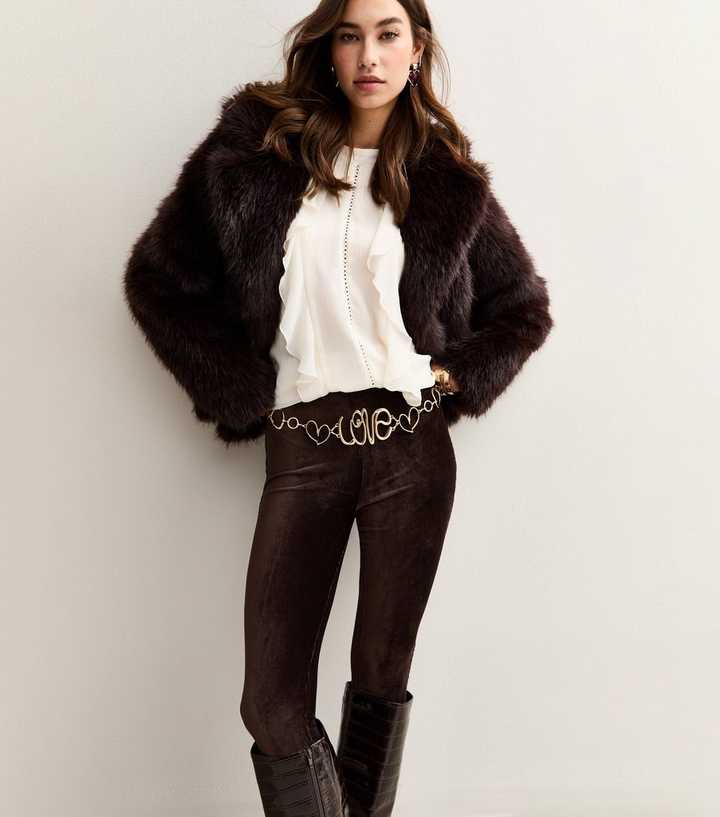 Dark Brown Soft Corduroy Leggings