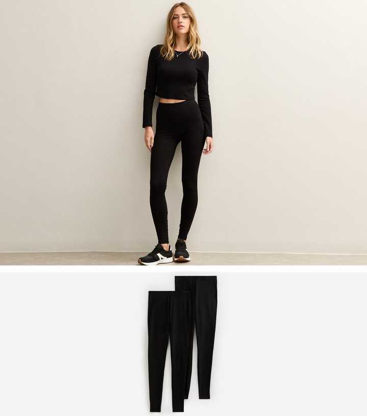 Black Pack Of 2 Jersey Leggings