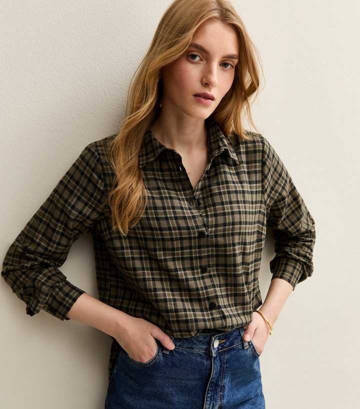 Green Checked Long Sleeve Shirt