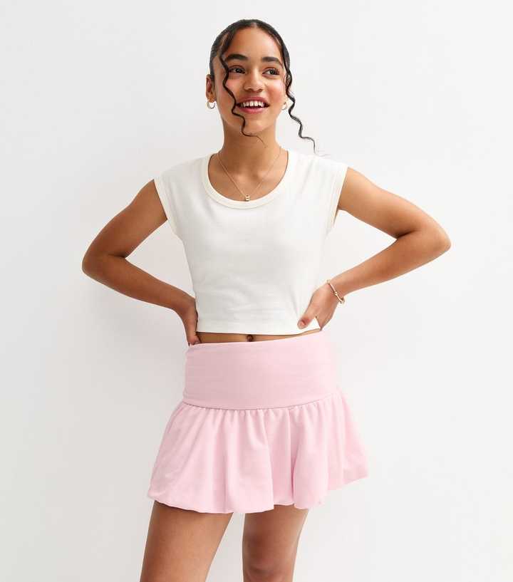 Girls Light Pink Puffball Skort