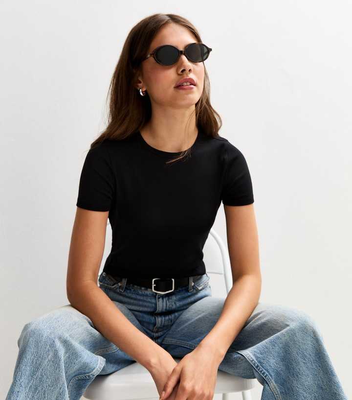 Black Baby Tee Cropped T-Shirt