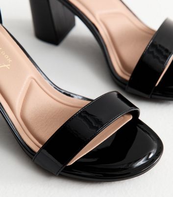 WAYDERNS Women's Chunky Low Heel Sandals - 1.5 Inch Block Heel, Patent Slip-On Party Shoes - View #5