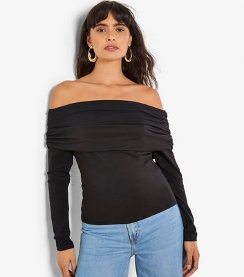 new look black bardot top