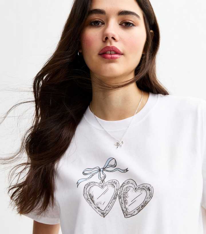 White Heart Locket T-Shirt 
