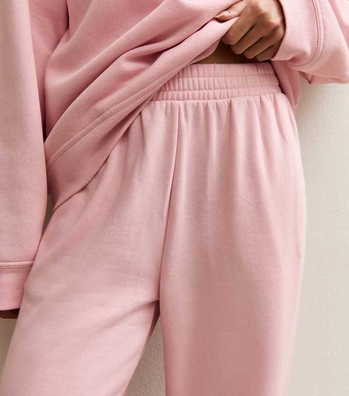 Light Pink Elasticated Waist Wide Leg Joggers