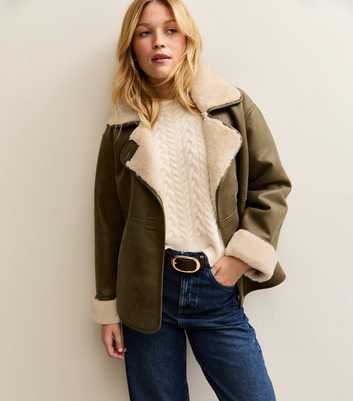 Light Khaki Contrast Trim Bonded Jacket