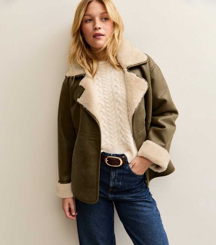 Light Khaki Contrast Trim Bonded Jacket