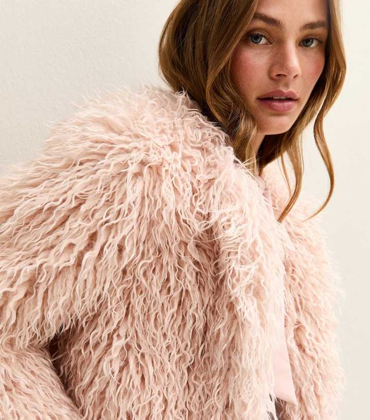 Pink Faux Fur Coat