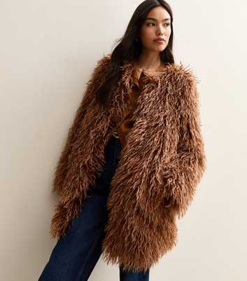Tan Fur Midi Coat