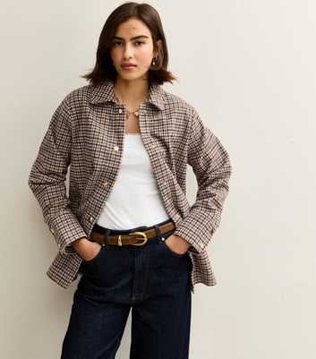 Brown Checked Shacket