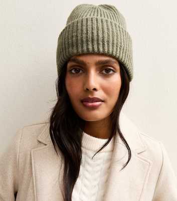 Light Green Chunky Ribbed Knit Beanie