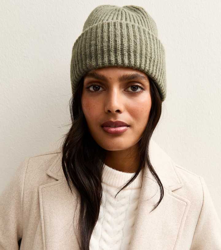 Light Green Chunky Ribbed Knit Beanie