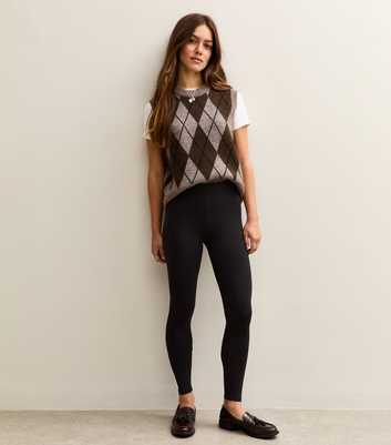 Petite Black High Waist Stretch Cotton Leggings