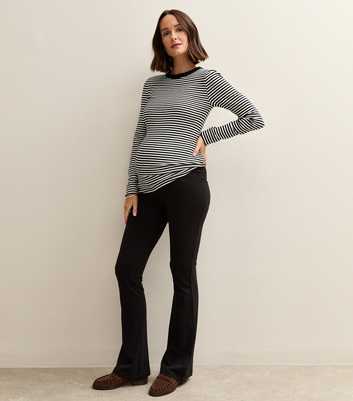 Maternity Black Jersey Kick Flare Leggings
