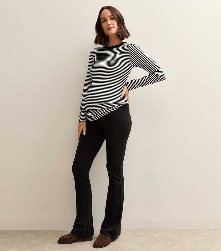 Maternity Black Jersey Kick Flare Leggings New Look — free download
