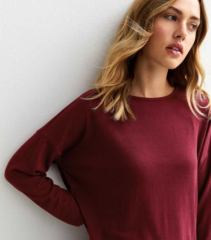 Dark Red Soft Touch Long Sleeve Top