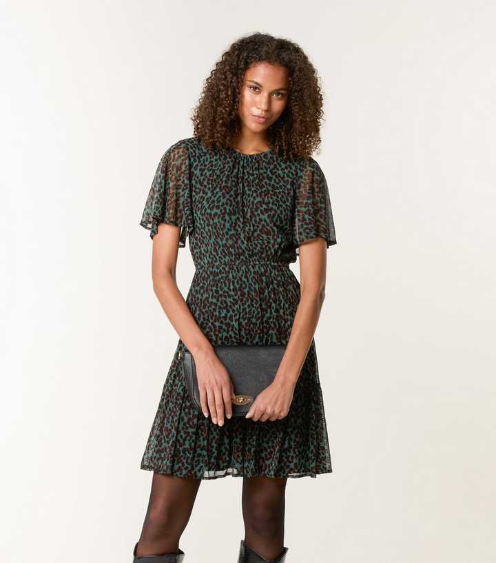 Print Midi Dress New Look Khaki Leopard Print Dress Blue Vanilla