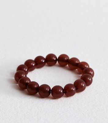 Brown Beaded Stretch Bracelet