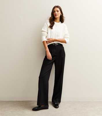 Tall Black Pleated Wide Leg Trousers