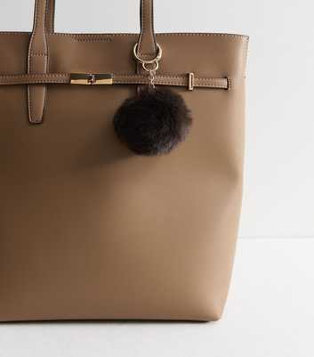Brown Fluffy Pom Pom Bag Charm