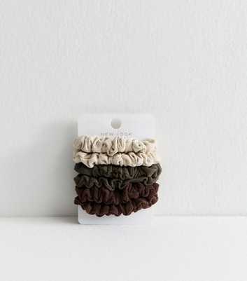 Pack of 6 Mulitcoloured Mini Faux Suede Scrunchies 