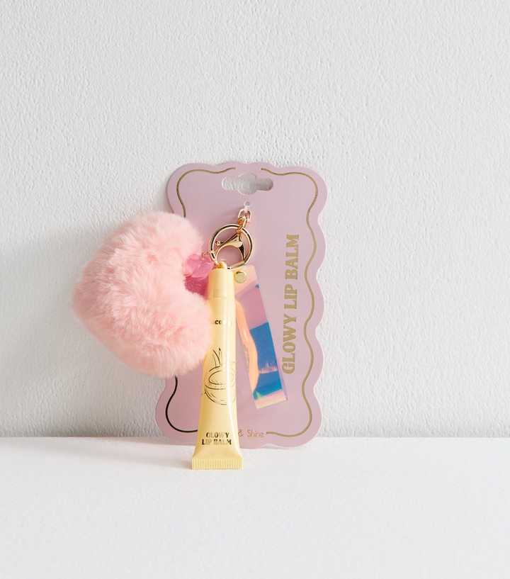 Bag Charm Initial Keychain With Pom Pom Pom Pom Initial Keyring