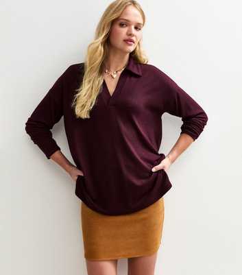 Dark Purple Soft Touch Rugby Polo Top
