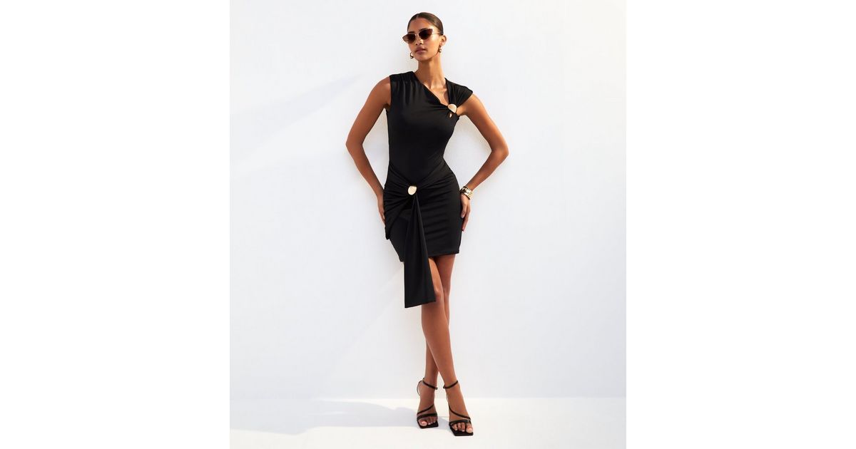 new look asymmetric dress LACE ASYMMETRIC DRESS – THE NEW STUDIO main image 0