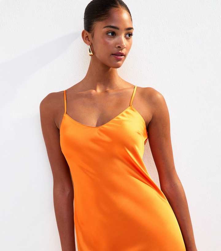 newlook orange dress Burnt Orange Metallic Knit Ring Detail Maxi Dress