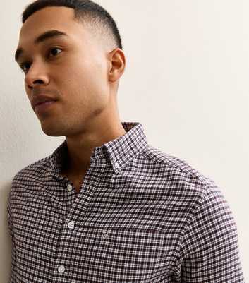 Farah Dark Burgundy Regular Cotton Check Shirt