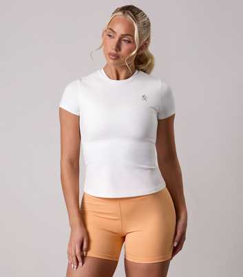 Gym King 365 White Logo Print Cap Sleeve T-Shirt