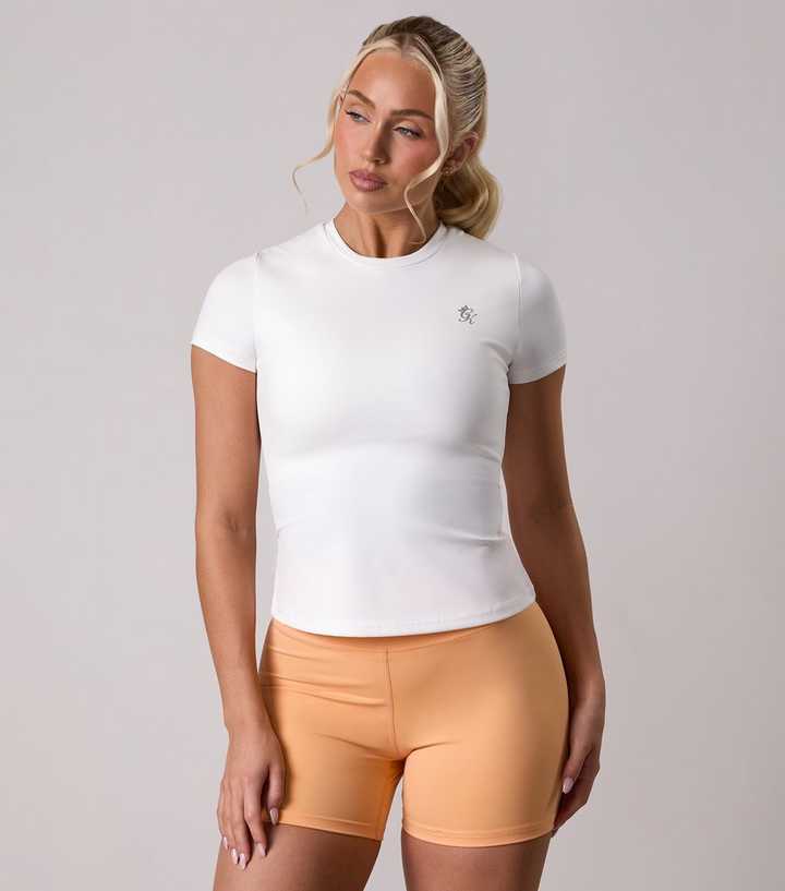 Gym King 365 White Logo Print Cap Sleeve T-Shirt
