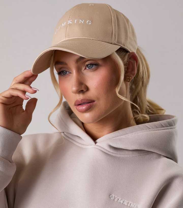Gym King Cream Logo Embroidered Cap
