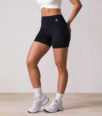 Gym King Black 365 Scrunched Back Shorts 