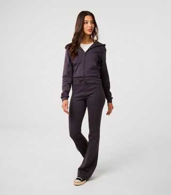 Pink Vanilla Grey Pintuck Flared Trousers