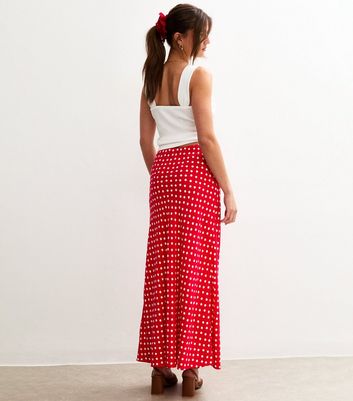 Burgundy Skirt Red Polka Dot Skirt Quiz ASOS Red Polka Dot Skirt