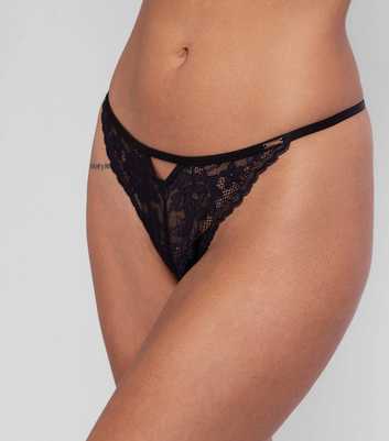 Dorina Black Lace Cut Out G-String