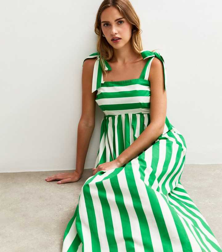 green striped dress Green and White Stripe Tula Dress XS main image 1