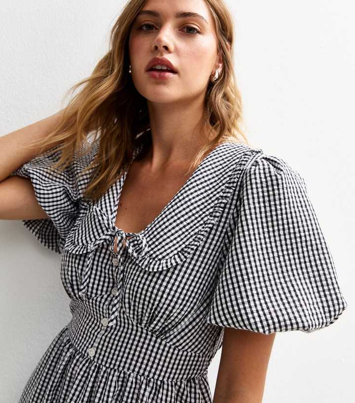 new look gingham midi dress English Factory