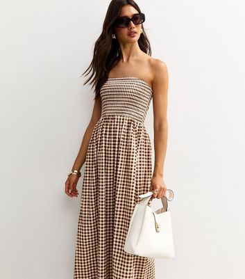 lipstick with brown dress Women's Dresses - Cotton Gingham Dress