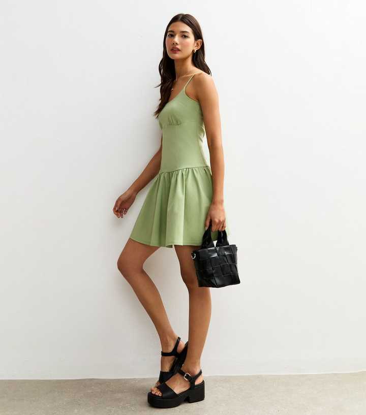 light green drop waist dress Cami Mini Color_Neutrals